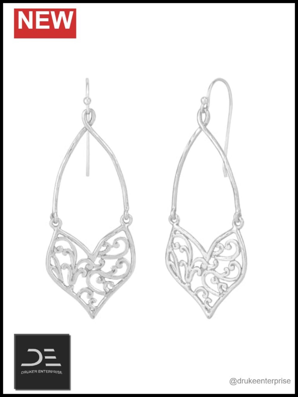 Sterling Silver Filigree Drop Earrings